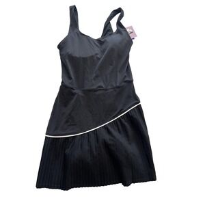 JoyLab Dress Womens Small Black Pleated‎ Tennis Built-In Shorts Asymmetrical